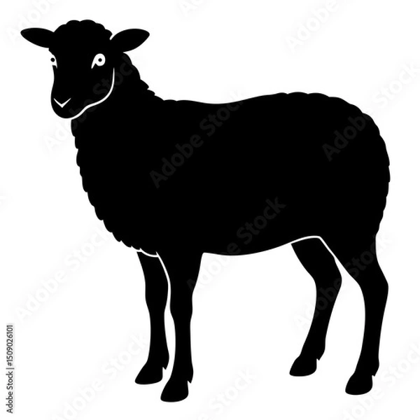 Fototapeta vector illustration of sheep on a white background.
