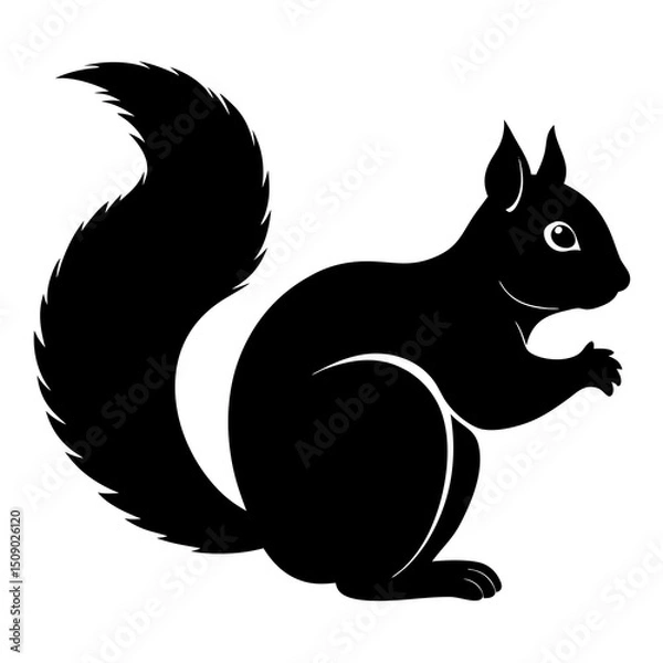 Fototapeta squirrel with nut on a white background.