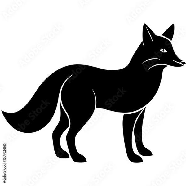 Fototapeta vector illustration of a fox on a white background.