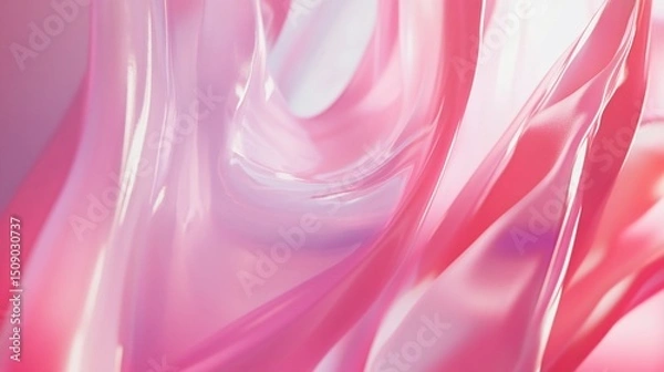 Obraz Abstract Pink Fluid Swirls: A Digital Art Piece