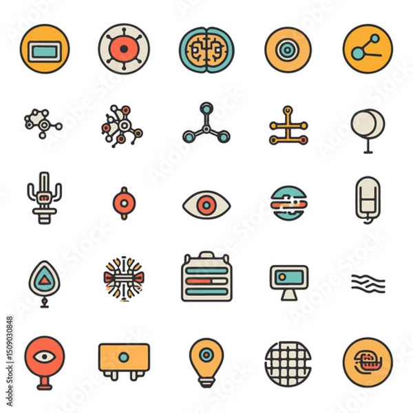 Fototapeta Modern Digital Icons Vector Set for Technology and Innovation Themes
