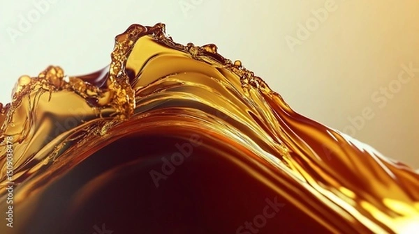 Obraz Golden Liquid Wave Abstract: A Stunning Visual of Fluid Dynamics