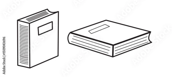 Fototapeta Books Line Drawing of isolated vector. 