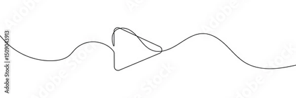 Fototapeta Play icon in continuous line drawing style. Line art of play button. Vector illustration. Abstract background .