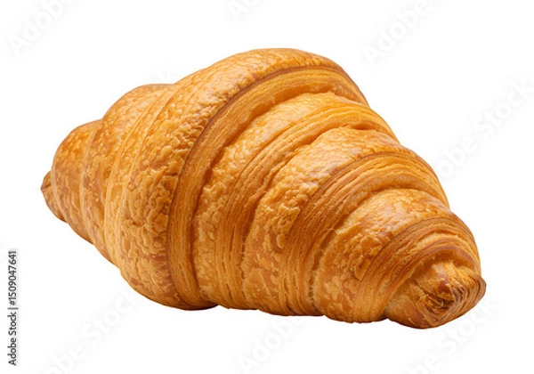 Fototapeta A close up of a croissant, isolated on white or transparent background. PNG