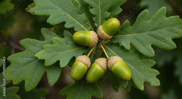 Obraz Oak Leaves and Acorns