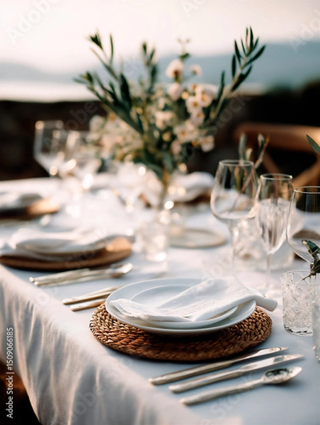 Obraz Wedding Table Background Mockup Scene