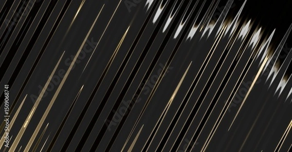 Fototapeta Abstract Diagonal Lines Pattern in Black and Gold