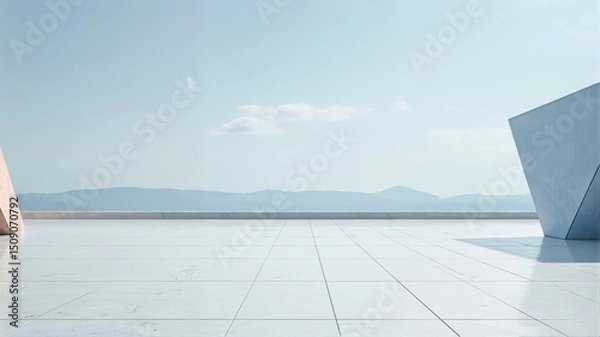 Fototapeta  Serene Skyline with Clouds and Distant Mountains