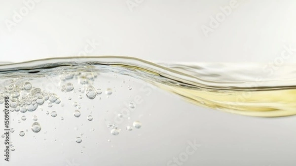 Fototapeta The surface of the water with bubbles of air for background texture.