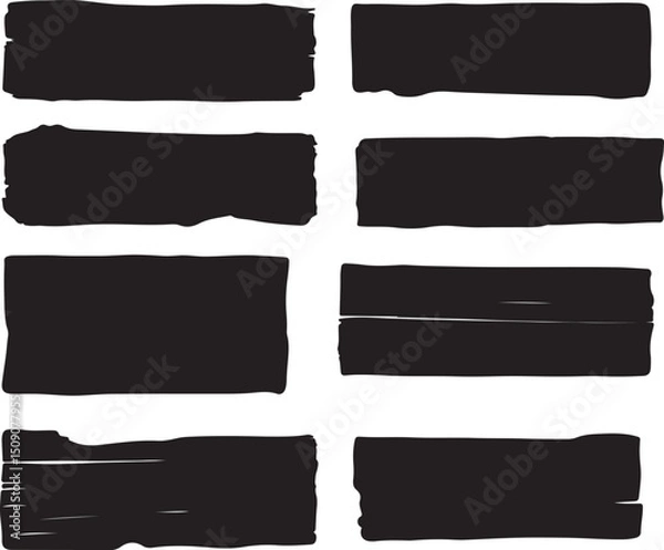 Obraz Grunge Black Brush Stroke Vector Set, Abstract Paint Splatter Background, Dirty Texture Elements