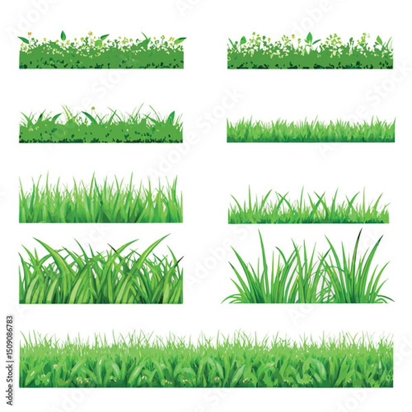 Fototapeta set of grass vector