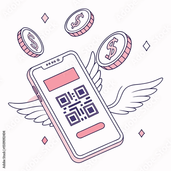Obraz Isometric vector illustration: blockchain with transaction, cryptocurrency and lock icons