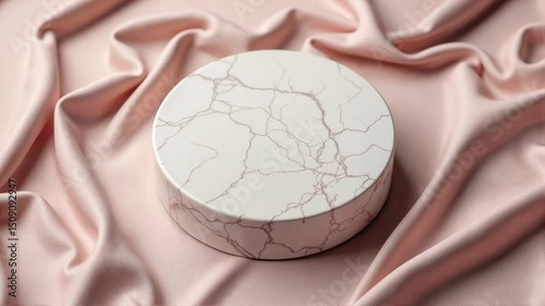 Fototapeta  Elegant Marble Texture on Soft Pink Fabric Background