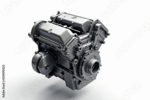 Obraz A Detailed Close-Up View of a Sleek, Powerful Internal Combustion Engine, Showing Intricate Mechanical Components and Design Elements