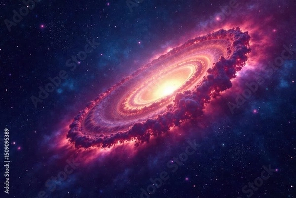 Fototapeta Cosmic Nebula A Ring of Fiery Clouds Encircling a Radiant Celestial Core