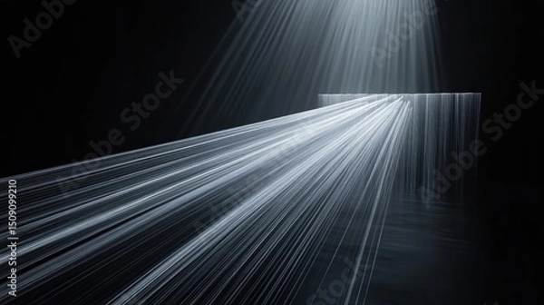 Obraz Abstract light design illuminating a pathway in a dark space.