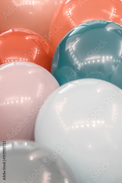 Obraz Many Pastel Color Balloons for a Party Decoration