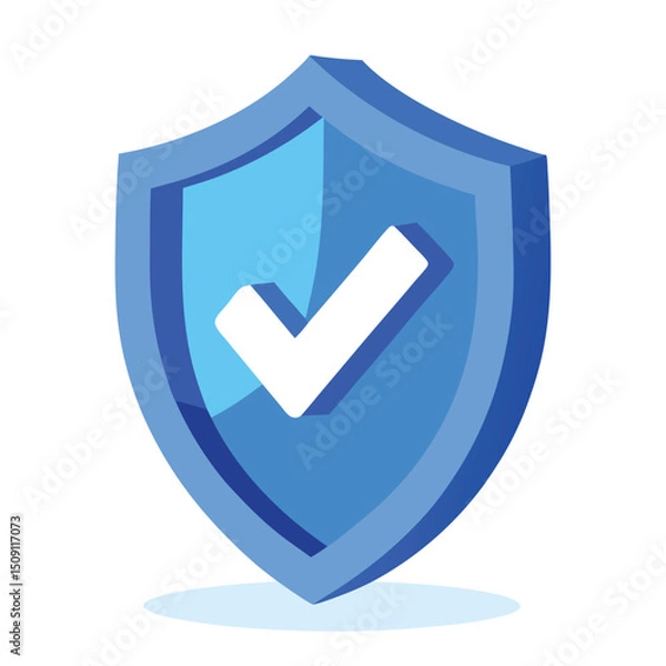 Fototapeta Secure Shield Approved Vector Graphic -  High-Quality Isometric Design for Security and Protection Concepts
