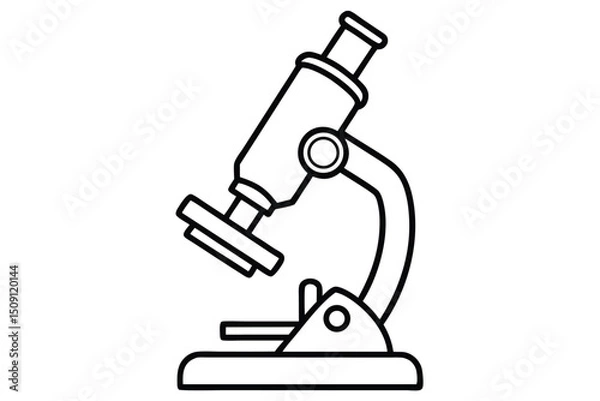 Fototapeta microscope line art vector, microscope outline 