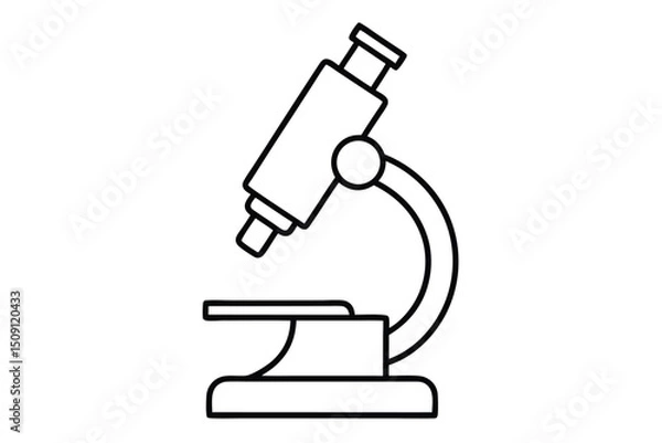 Fototapeta microscope line art vector, microscope outline 