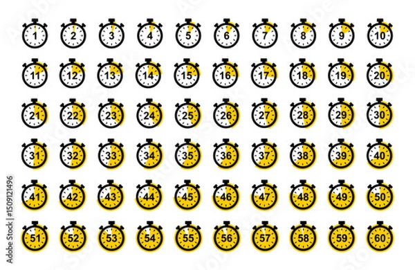 Obraz Stopwatch icon from 1 to 60