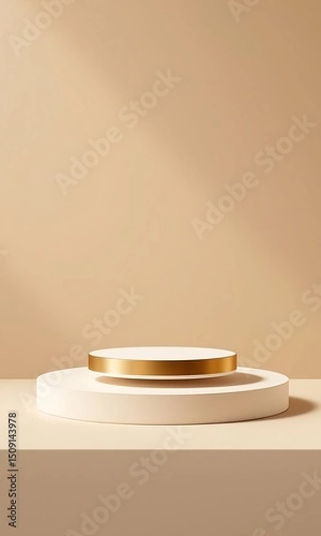 Obraz Elegant two tiered display stand with gold accents
