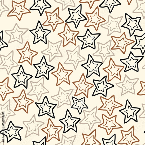 Obraz Whimsical hand drawn stars seamless surface pattern design