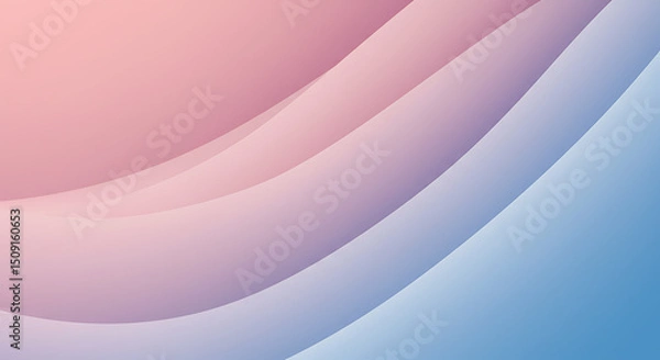 Fototapeta Abstract Pastel Pink and Blue Wave Background Design Smooth Gradient Curves Modern Wallpaper