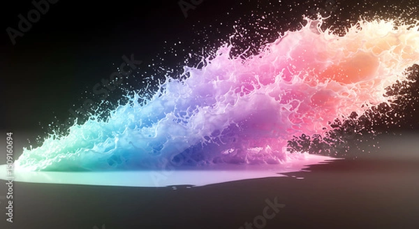 Fototapeta Vibrant Rainbow Liquid Splash Colorful Fluid Explosion Dynamic Flowing Paint