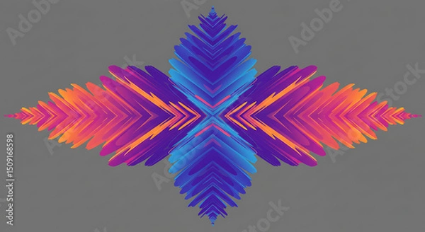 Fototapeta Vibrant Abstract Colorful Symmetrical Design Gradient Pattern Modern Art Background