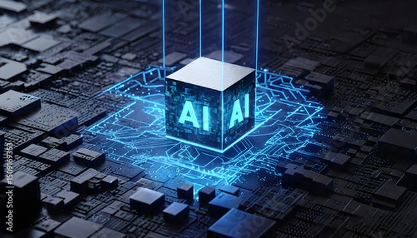 Fototapeta AI, Artificial Intelligence concept,3d rendering,conceptual image.