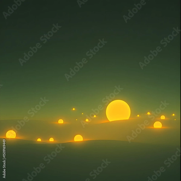 Fototapeta abstract yellow lanterns