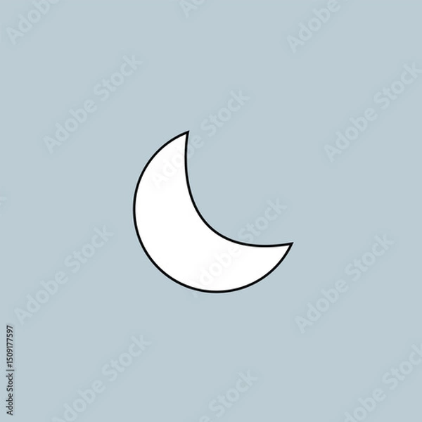 Fototapeta White crescent moon vector symbol icon design. Half moon icon Symbol collection. Moon icon vector sign illustration design. crescent moon icon set isolated on background. Eps file 70.