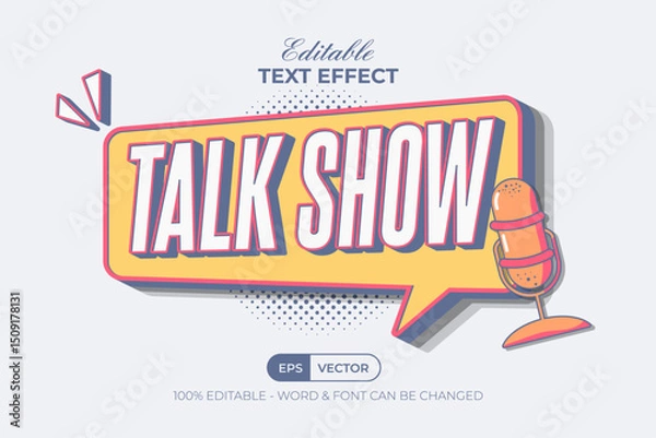 Fototapeta 3D Talk Show Editable Text Effect.