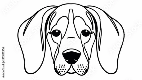 Fototapeta dog head, beagle, simplified features