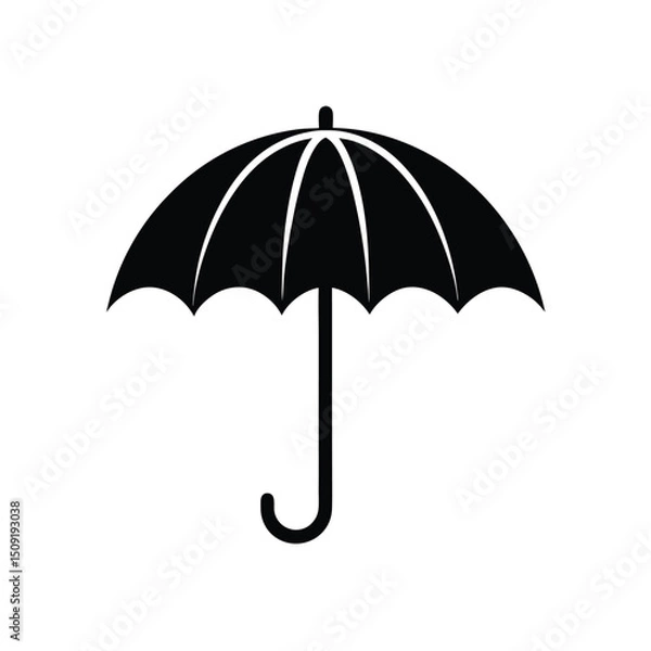 Fototapeta Umbrella Protection From Rain Outdoor Tool Silhouette Vector Art Illustration