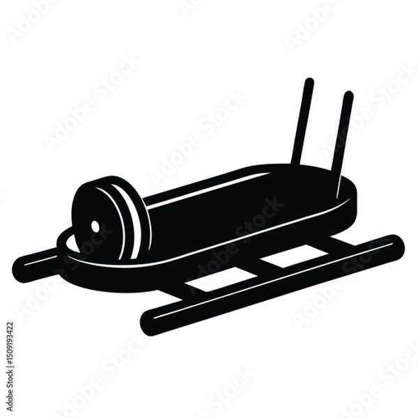 Fototapeta Weighted Sled Prowler Strength Training Tool Silhouette Vector Art Illustration