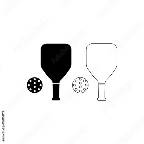 Obraz Pickleball paddle and ball on transparent background