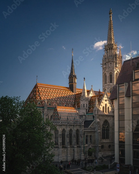 Fototapeta View of the iconic Matthias Church in Buda Castle, Budapest, Hungary