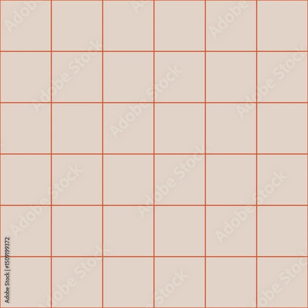 Fototapeta Grid line. Background editable can use for wallpaper, patter and tile texture. Seamless vector pattern. Background grid. Red and beige. Seamless pattern