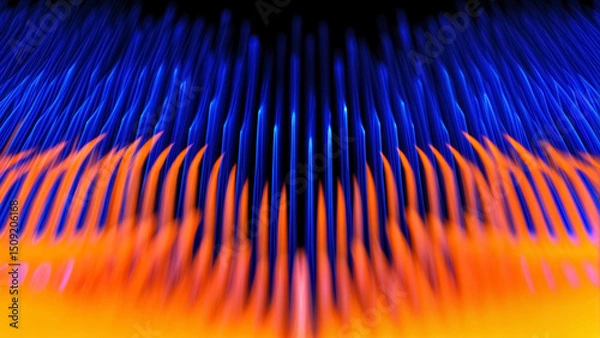 Fototapeta Vibrant abstract representation of sound waves illustrating frequency and amplitude changes in a digital format