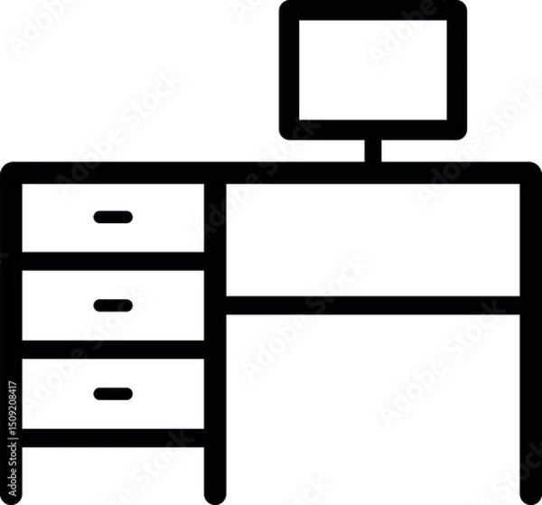Obraz Desk Office Icon vector Art & Illustration