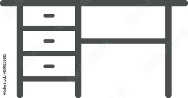 Obraz Desk Office Icon vector Art & Illustration