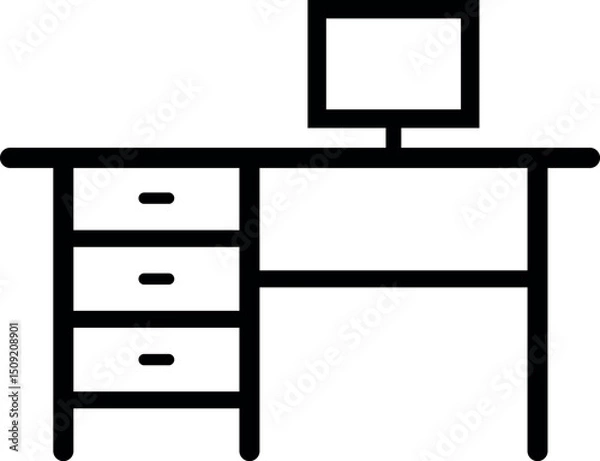 Obraz Desk Office Icon vector Art & Illustration