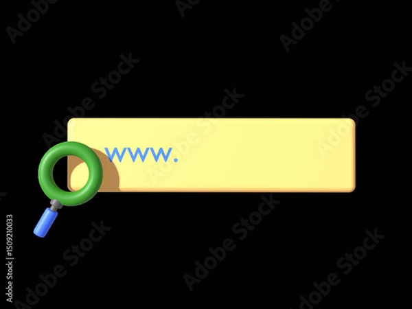 Fototapeta 3D serch for files. File browser, document management app. Searching image and video content files. 3D video, photo documents and other media in folder. UI icon interface 3D element
