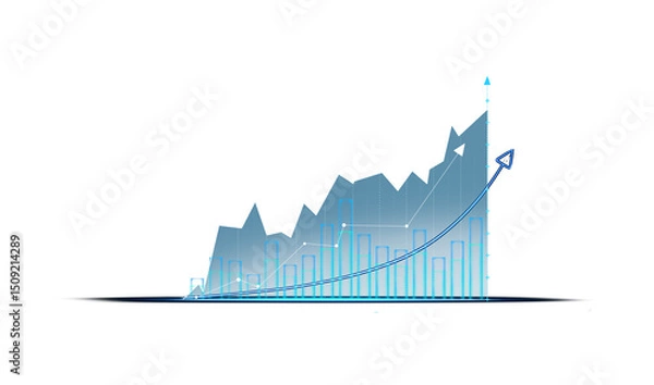 Obraz Investment finance chart,stock market business and exchange financial growth graph PNG Transparent.
