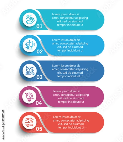 Obraz Business infographic template with 5 options or steps