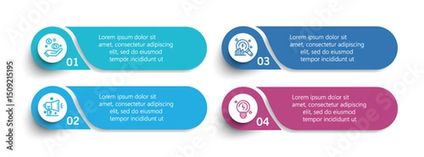 Obraz Vector infographic template with 4 options or steps