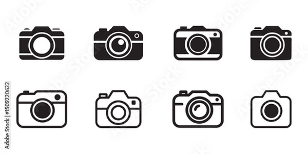 Fototapeta camera icon set vector illustration on white background, photo camera vector icon set illustration